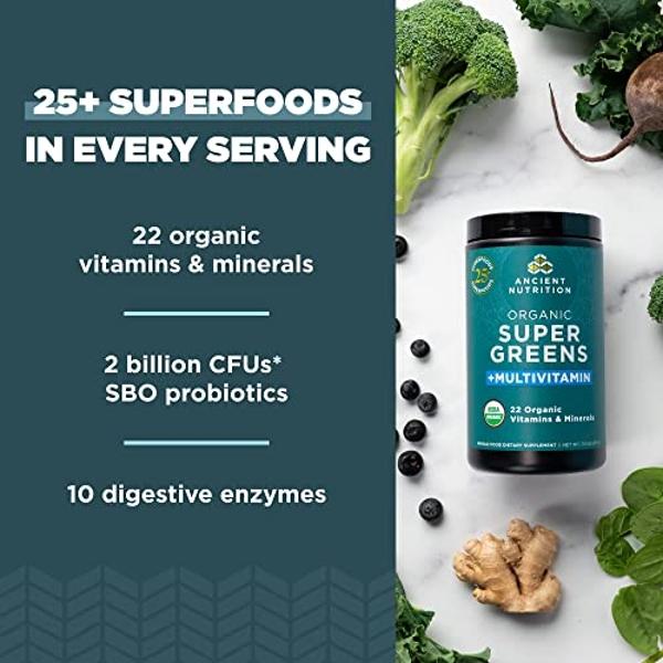 Ancient Nutrition, Vitamin Powder, One Bottle Made from Real Fruits, Vegetables and Herbs, for Digestive and Energy Support, 25 Servings, 7.5oz