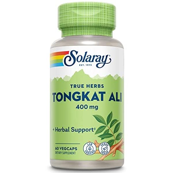 SOLARAY Tongkat Ali 400 mg - Longjack Tongkat Ali for Men - Herbal Support for Men's Health and Vitality - Vegan, Non-GMO, Lab Verified - 60 Servings, 60 VegCaps