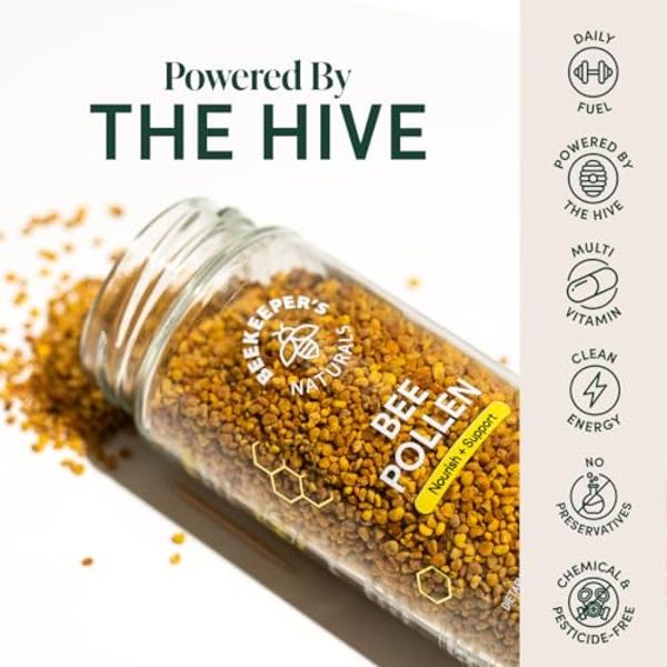 Greenbow Organic Bee Pollen - 100% USDA Certified Organic, Non-GMO, Halal, Kosher Certified, Pure & Natural Bee Pollen - Superfood Packed with Proteins, Vitamins & Minerals - Glute