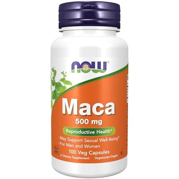NOW Foods Supplements, Maca (Lepidium meyenii) 500 mg, For Men and Women, Reproductive Health*, 100 Veg Capsules