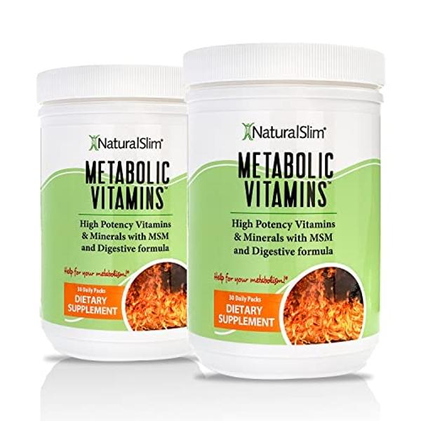 NaturalSlim Metabolic Vitamins - Combination of High Potency Multivitamins, Minerals, B Complex, Msm, & Digestive Formula Supplements for Men & Women - Energy & Metabolism Support 