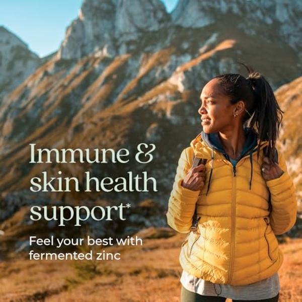 New Chapter Zinc Supplement, Fermented Zinc Complex, ONE Daily for Immune Support + Skin Health, Mineral-Balancing Formula Rich in Copper, Easy to Swallow & Digest, 60 Count (2 Mon