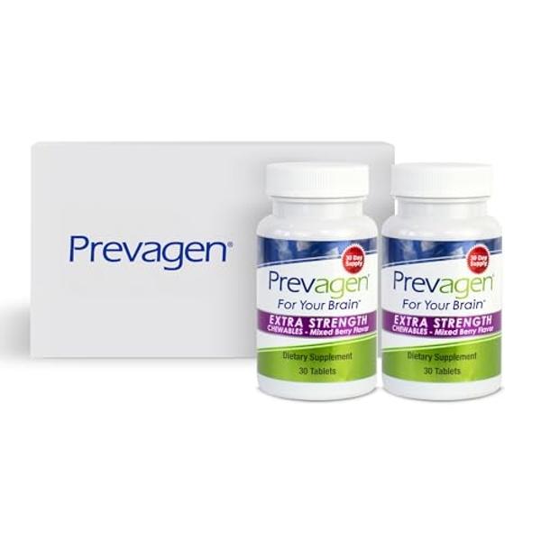 Prevagen Extra Strength Mixed Berry Chewables - 60 Count (2-Pack of 30 Tablets) | Prevagen Extra Strength Chewables is a Supplement formulated for Your Brain with 20mg of Apoaequor