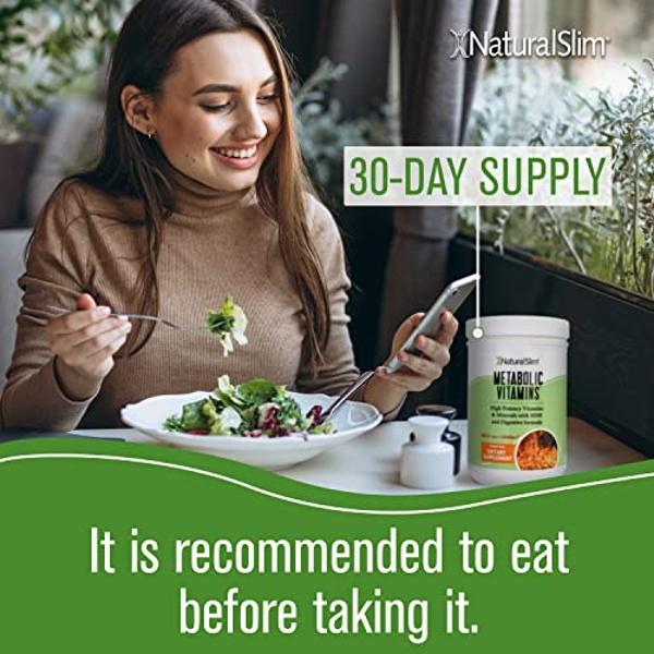 NaturalSlim Metabolic Vitamins - Combination of High Potency Multivitamins, Minerals, B Complex, Msm, & Digestive Formula Supplements for Men & Women - Energy & Metabolism Support 