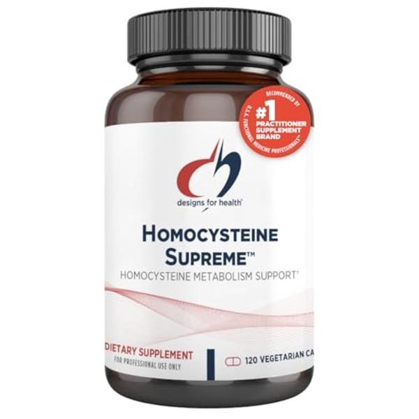 Designs for Health Homocysteine Supreme - Methylated B Vitamins with Riboflavin, B6, B12, Folate, L-Serine & TMG for Brain Support & Heart Health - Methylated Multivitamin (120 Cap