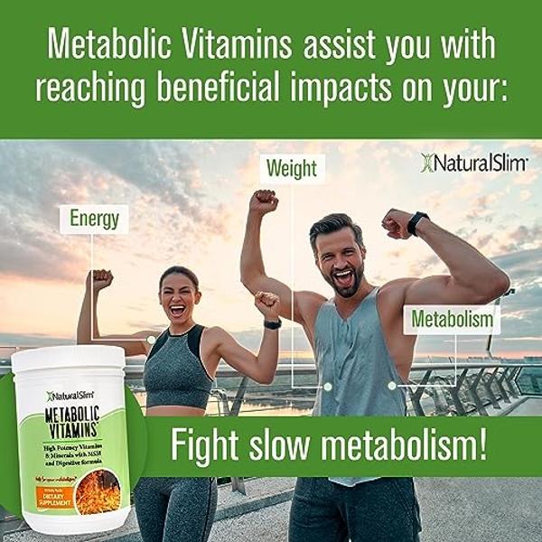 NaturalSlim Metabolic Vitamins - Combination of High Potency Multivitamins, Minerals, B Complex, Msm, & Digestive Formula Supplements for Men & Women - Energy & Metabolism Support 
