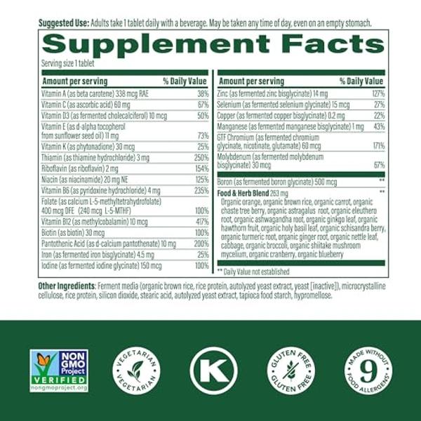 MegaFood Women's 40+ One Daily Multivitamin for Women - with Vitamin B12, B6, C, D, Zinc & Iron – Plus Real Food - Immune Support - Bone Health - Non-GMO - Vegetarian - 30 Tabs