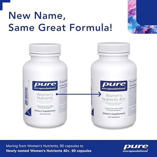 Pure Encapsulations Women's Nutrients 40+ - Multivitamin for Women Over 40 to Support Urinary Tract Health, Breast Cell Health & Eye Integrity* - with Vitamin C, E & A - 90 Capsule