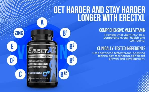 ErectXL Male Enhancement + MULTIVITAMIN - Increase Erection Size, Strength, Stamina | Nitric Oxide & Testosterone Booster w/Horny Goat Weed & Maca Root +19 Ingredients