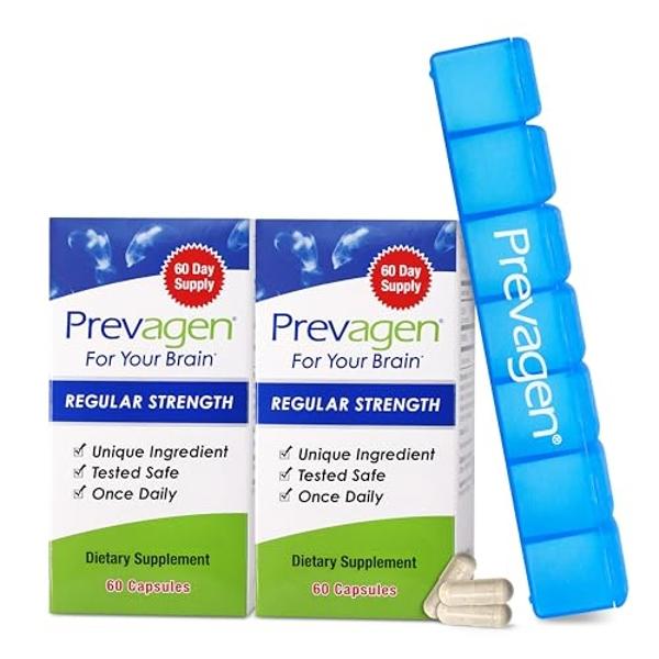 Prevagen Regular Strength 10mg, 60 Capsules |2 Pack| with Apoaequorin & Vitamin D and 7-Day Pill Minder