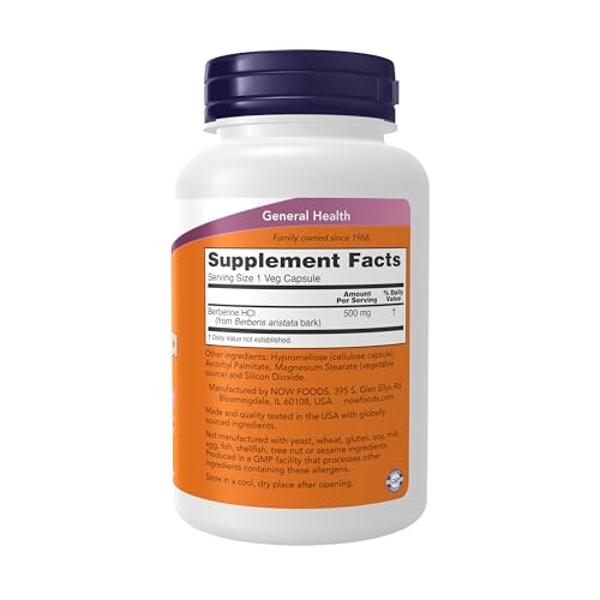 NOW Supplements, Berberine HCL 500 mg, Supports Glucose Metabolism, 90 Veg Capsules
