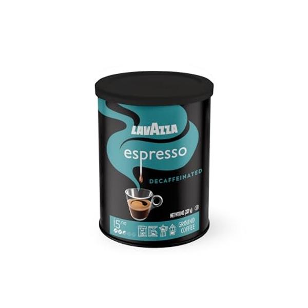 Lavazza Decaf Ground Espresso, Medium Roast, 8-Oz Cans (4 Pack) - Authentic Italian, Non GMO, Sweet & Fruity - Packaging May Vary
