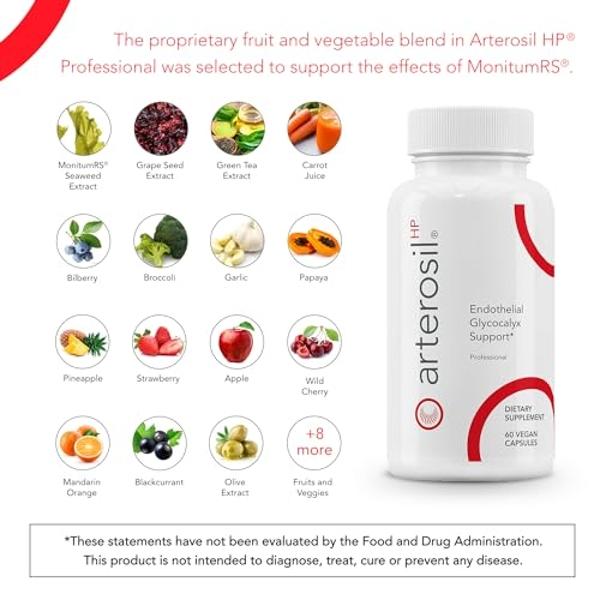 Calroy Health Sciences Arterosil HP Professional - Endothelial Glycocalyx Support - Heart Health Support - Artery Health Support - Circulation Support – MonitumRS® Rhamnan Sulfate 