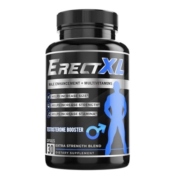 ErectXL Male Enhancement + MULTIVITAMIN - Increase Erection Size, Strength, Stamina | Nitric Oxide & Testosterone Booster w/Horny Goat Weed & Maca Root +19 Ingredients