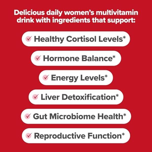 O Positiv FLO Women’s Endocrine Superfood Powder – Supports Healthy Cortisol Levels, Hormonal Balance, Thyroid & Gut Health – Multivitamin Plus Rhodiola, DIM, Myo-Inositols, Red Su