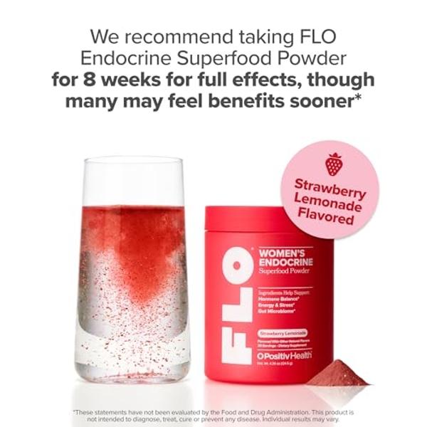 O Positiv FLO Women’s Endocrine Superfood Powder – Supports Healthy Cortisol Levels, Hormonal Balance, Thyroid & Gut Health – Multivitamin Plus Rhodiola, DIM, Myo-Inositols, Red Su