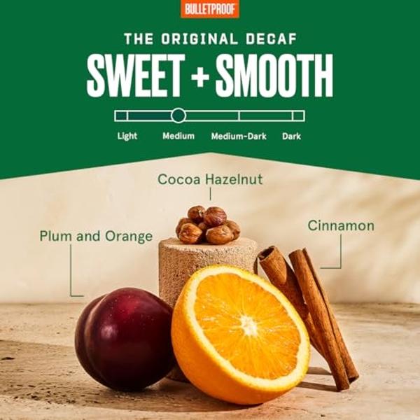 Bulletproof Original Medium Roast Ground Decaf Coffee, 12 Ounces, 100% Arabica Coffee, Clean Coffee Tested for Toxins, Packaging May Vary