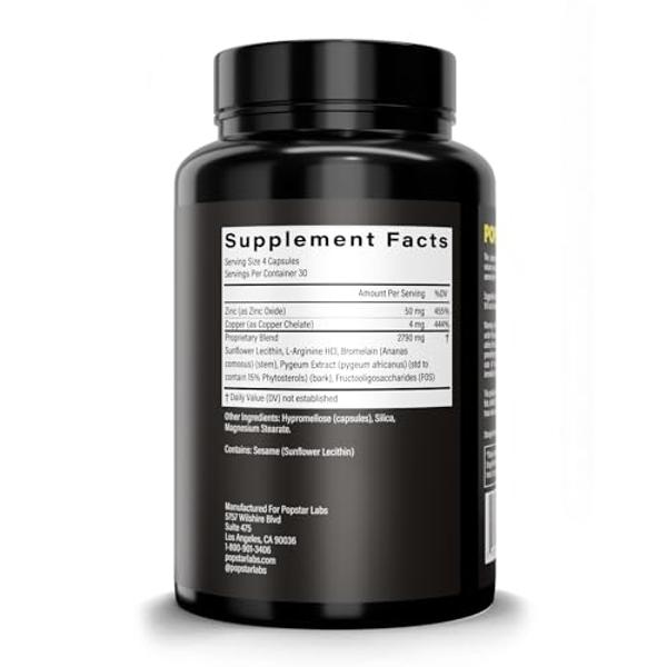 POPSTAR Labs Semen Volume Booster - Men's Semen Health & Fertility Supplement - Doctor Formulated to Increase Load Volume - Made in USA - Non-GMO, Organic, Vegan - 120 Capsules (1 