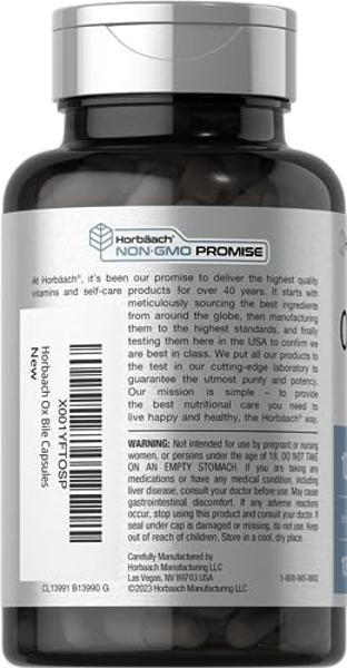Horbäach Ox Bile Supplement | 1000mg | 100 Capsules | Digestive Enzymes Supplement | Non-GMO & Gluten Free
