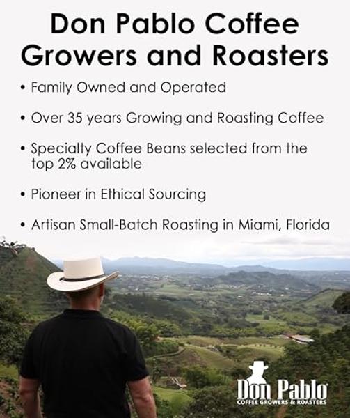 2LB Don Pablo Gourmet Coffee - Signature Blend - Medium Dark Roast - Whole Bean Coffee - 100% Arabica Beans - Low Acidity and Non-GMO - 2lb bag