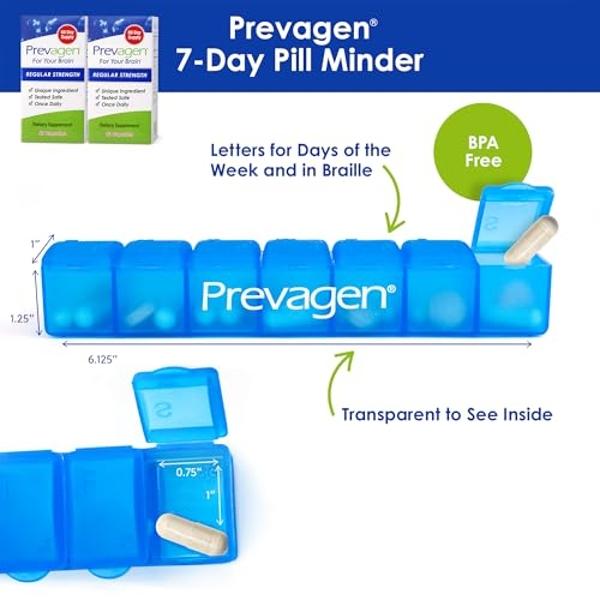 Prevagen Regular Strength 10mg, 60 Capsules |2 Pack| with Apoaequorin & Vitamin D and 7-Day Pill Minder