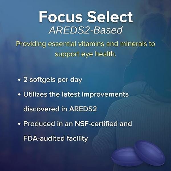 Focus Select AREDS2 Based Eye Vitamin-Mineral Supplement - AREDS2 Based Supplement for Eyes (360 ct. 180 Day Supply) - AREDS2 Based Low Zinc Formula - Eye Vision Supplement and Vit