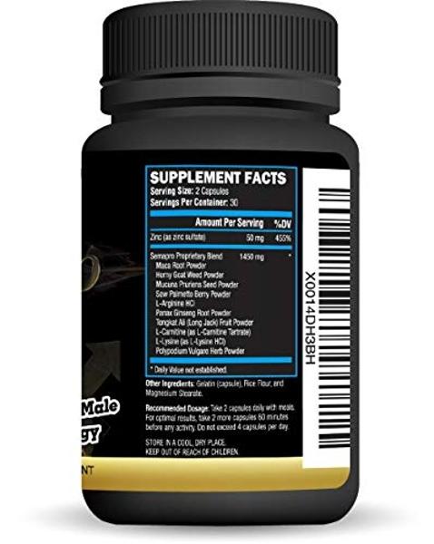 SEMAPRO - Extreme Semen Volumizer and Male Energy Formula - All Natural Endurance, Stamina & Health
