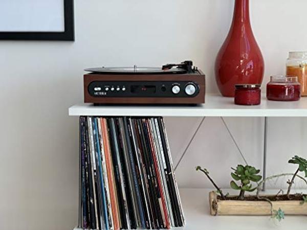 Victrola All-in-1 Bluetooth Record Player with Built in Speakers and 3-Speed Turntable Mahogany (VTA-65-MAH)