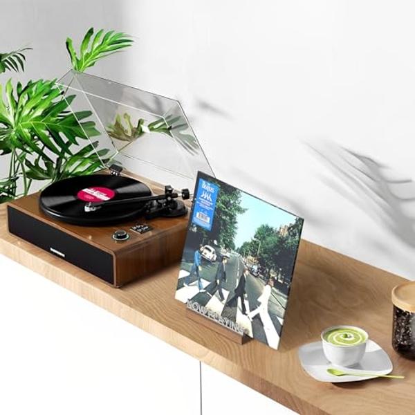 KORRTFID Now Playing Vinyl Record Stand, Light Up Vinyl Record Display Stand, Holder for Album Display Storage, Warm White Light with Fingerprint-Proof Acrylic Letters
