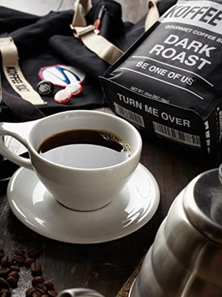 Koffee Kult Dark Roast Whole Bean Coffee, Small Batch 100% Arabica Gourmet Blend, Smooth and Well Balanced, Artisan Roasted in 32oz, Resealable Package.