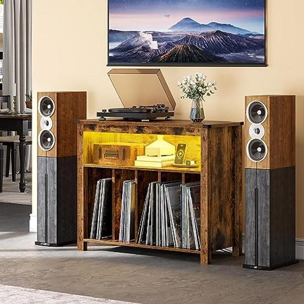 Victrola Metropolitan Mid Century 4-in-1 Bluetooth Record Player & Multimedia Center with Built-in Speakers - 3-Speed Turntable, AM/FM Radio, Wireless Music Streaming | Grey