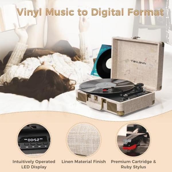 Victrola All-in-1 Bluetooth Record Player with Built in Speakers and 3-Speed Turntable Mahogany (VTA-65-MAH)