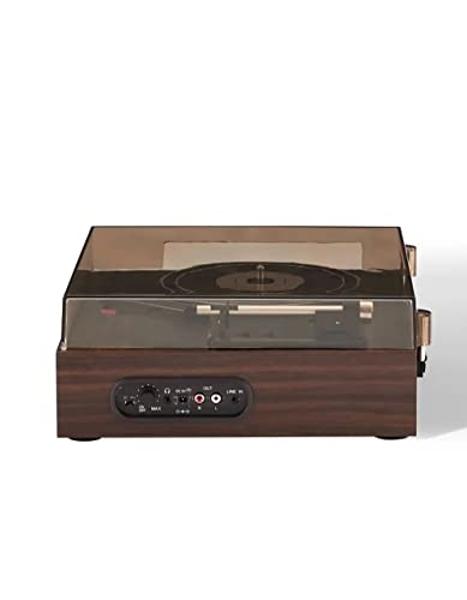 Crosley CR7502A-WA Riff 3-Speed Bluetooth Vinyl Record Player Turntable with Matching Stereo Speakers and 6 Modular Layouts, Walnut