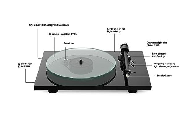 Velvet Vinyl Record Player - 33 45 78 RPM Portable Suitcase Vintage Turntable with USB Recording, Bluetooth, Built-in Speakers, Belt-Driven, Purple