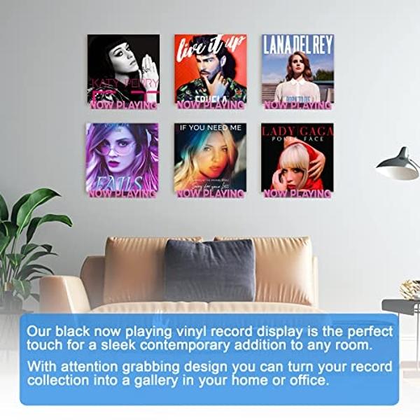 Decibelvibe Vinyl Record Storage and Record Player Stand, Now Playing Display with Stainless Steel and Solid Walnut Wood Premium Design, Up to 75 Vinyl records