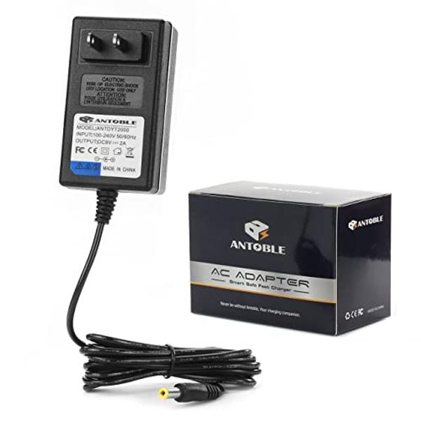 ANTOBLE Adapter Power Cord for Crosley Cruiser Portable Turntable Record Player CR8005A CR8005A-BK CR8005A-TU CR8005C CR89 CR221 Replaces RHD35-0900400 Class 2 AC Charger 9V DC Pow