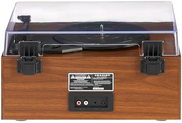 Crosley CR6048A-WA Strobe Bluetooth Vinyl Record Player with Music Sync Color Changing LED Lights, Walnut