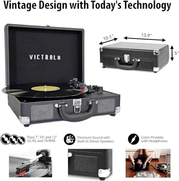 Vintage Standing Pink Vinyl Record Player with Detachable Legs, Built-in 4 Speakers, USB to PC Encoding, 33/45/78 RPM LP Player Bluetooth Retro Turntables Support Headphone Jack, R
