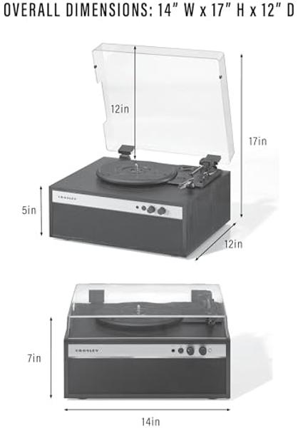 Crosley CR6048A-WA Strobe Bluetooth Vinyl Record Player with Music Sync Color Changing LED Lights, Walnut