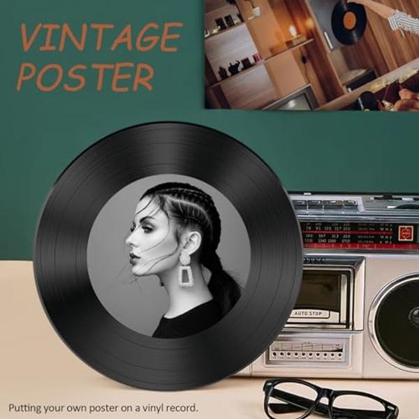 Leptetek 18 PCS Real Vinyl Records Lot for Crafts & Decoration - 12" Vinyl Records with 70s 80s 90s Rock & Roll Music Theme