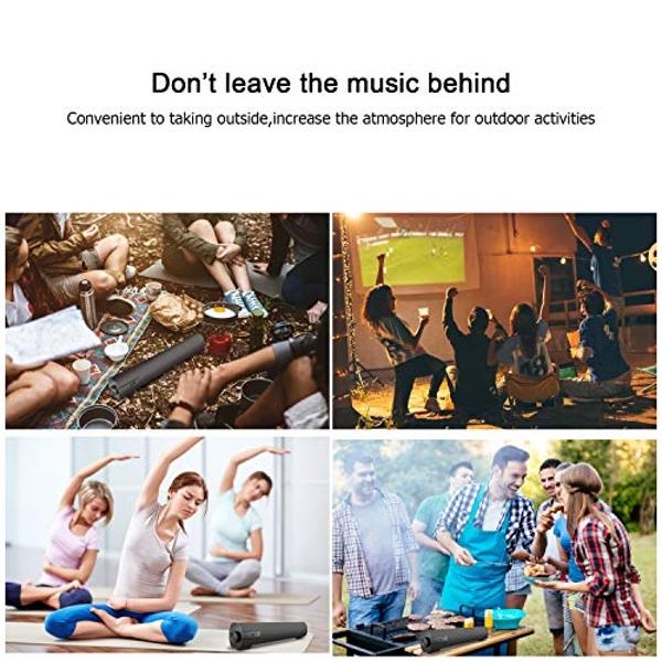 Portable Soundbar for TV/PC, Outdoor/Indoor Wired & Wireless Bluetooth 5.0 Speaker with Remote Control and Coax Cable, 2X5W Mini Home Theater Sound bar with Built-in Subwoofers for
