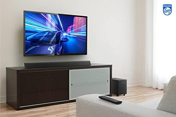 PHILIPS B5306 2.1-Channel Soundbar with Wireless Subwoofer & Roku TV Ready, Black