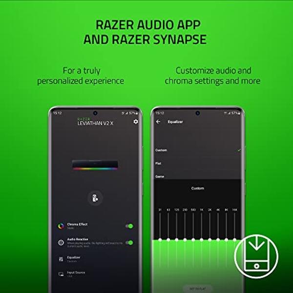 Razer Leviathan V2 X: PC Soundbar with Full-Range Drivers , USB Type C Power and Audio Delivery, Bluetooth 5.0 (Renewed)
