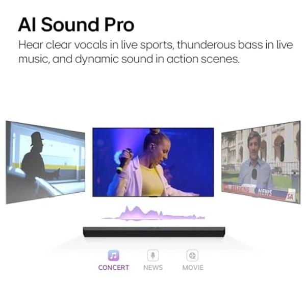 LG S40TR 4.1 ch. Home Theater Soundbar with Rear Surround Speakers and Wireless Subwoofer, Wow Interface, Dolby Audio, AI Sound Pro, 2024 Model, Amazon Exclusive