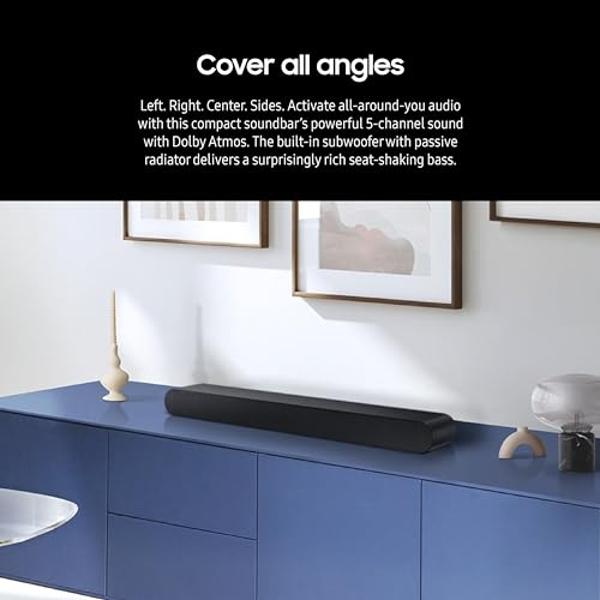 SAMSUNG S60D 5.0ch Soundbar w/Wireless Dolby Atmos Audio, All-in-One Design, Q-Symphony, SpaceFit Sound Pro, Adaptive Sound, Game Mode Pro with Alexa Built-in, HW-S60D/ZA
