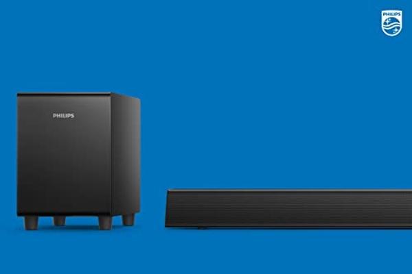 PHILIPS B5306 2.1-Channel Soundbar with Wireless Subwoofer & Roku TV Ready, Black