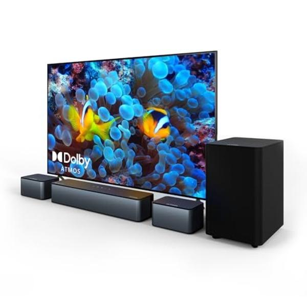 ULTIMEA 5.1 Sound Bar with Dolby Atmos, 410W Surround Sound System for TV, 3D Sound Bars for Smart TV with Subwoofer, Adjustable Surround and Bass, Home Audio Soundbars for TV, HDM