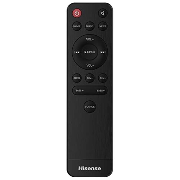 Hisense HS214 2.1ch Sound Bar with Built-in Subwoofer, 108W, All-in-one Compact Design with Wireless Bluetooth, Powered by Dolby Audio, Roku TV Ready, HDMI ARC/Optical/AUX/USB, 3 E