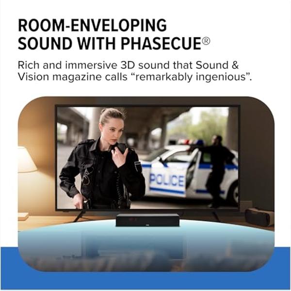 ZVOX Dialogue Clarifying Sound Bar With Patented Hearing Technology - AccuVoice TV Soundbar AV157 Titanium - Twelve Levels of Voice Boost - Home Theater Audio Speakers