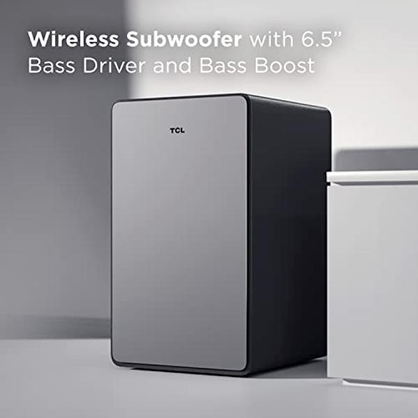 TCL 5.1ch Sound Bar with Wireless Subwoofer (Q6510, 2023 - Model), Dolby Audio, DTS Virtual:X, 430W, Built-in Center Channel Speaker, 2 Rear Surround Sound Speakers, Wall Mount/HDM